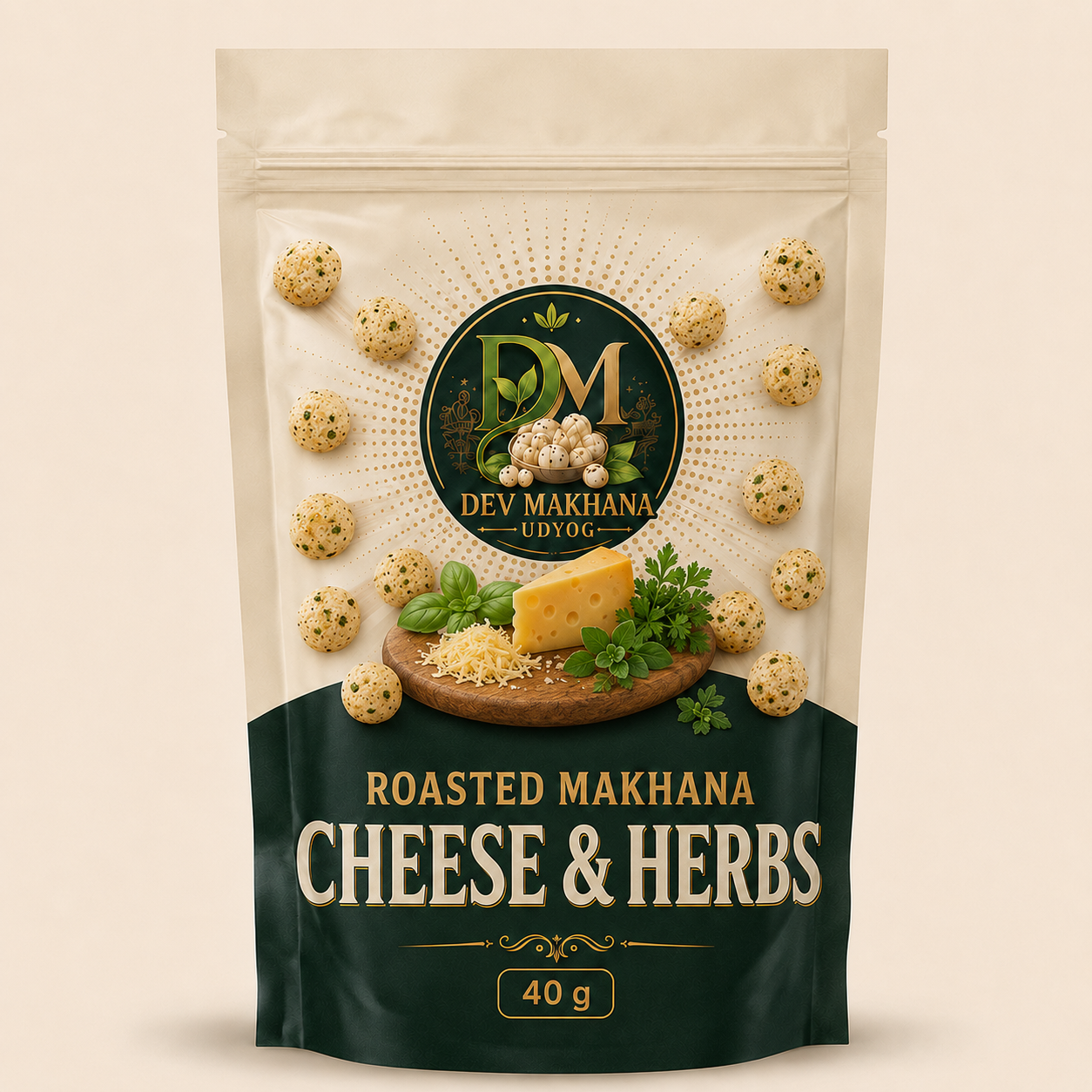 Roasted Makhana Snacks (Cheese & Herbs) (40 g)